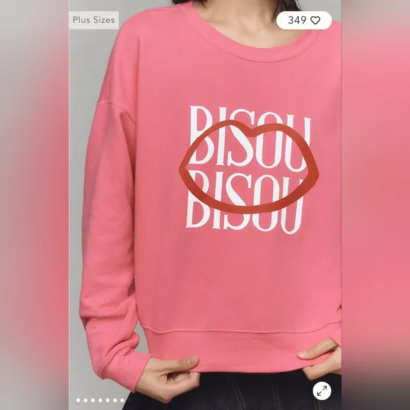 NWT 💋 💋 Bisou Bisou Sweatshirt by Jordan Nickson, size XS - Picture 7 of 13
